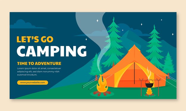 flat social media promo template for camping
