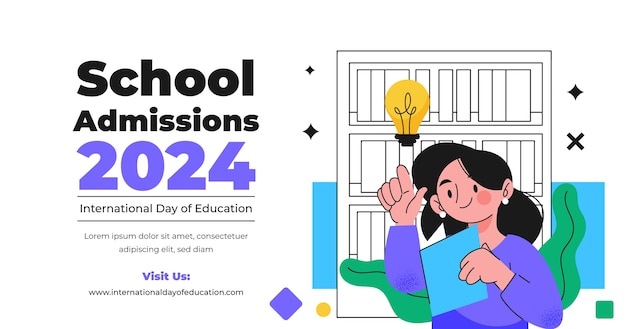 Free vector flat social media promo template for international day of education