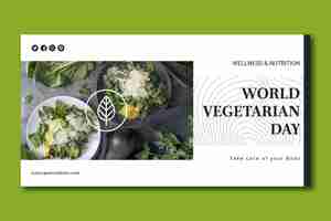 Vettore gratuito modello promozionale di social media piatto per la giornata vegetariana mondiale