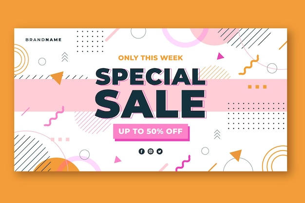 Flat social media sale post template