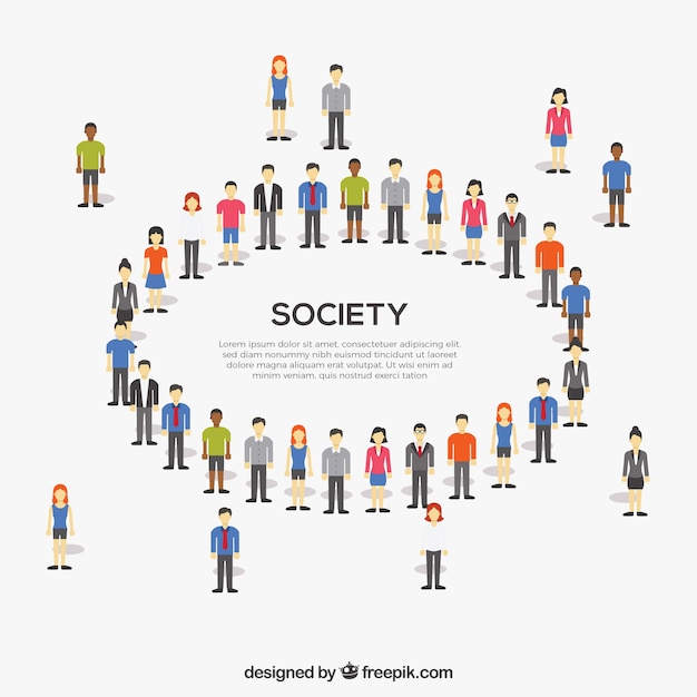 Free vector flat society forming a circle