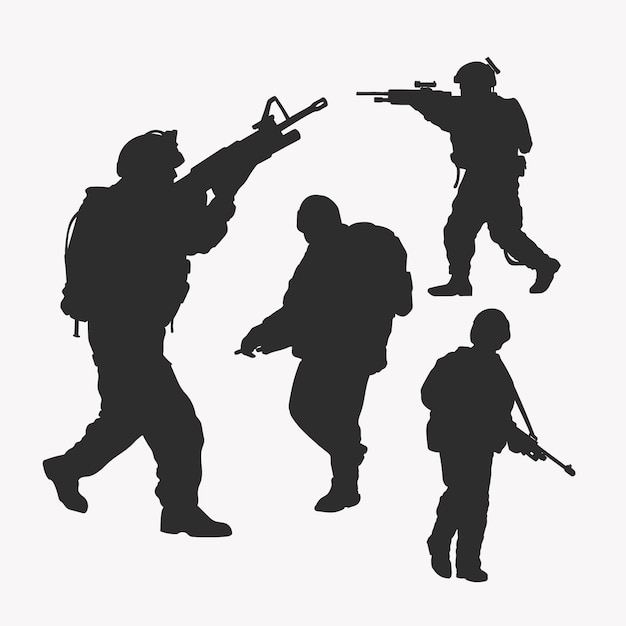 Flat soldier silhouette