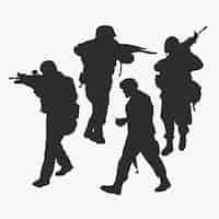 Free vector flat soldier silhouette