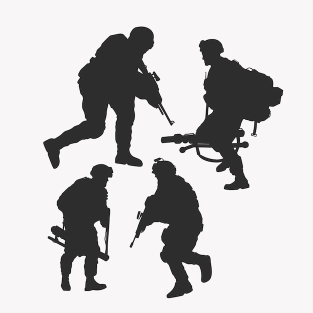 Flat soldier silhouette