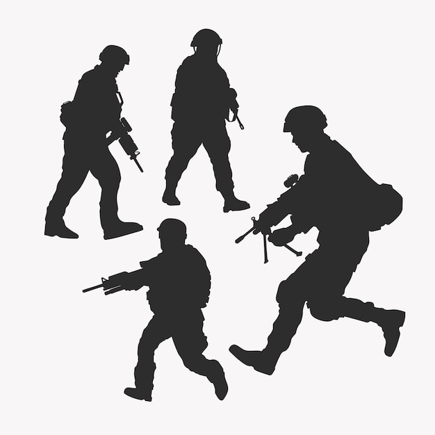 Flat soldier silhouette