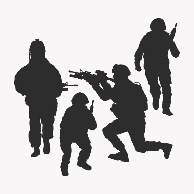Flat soldier silhouette