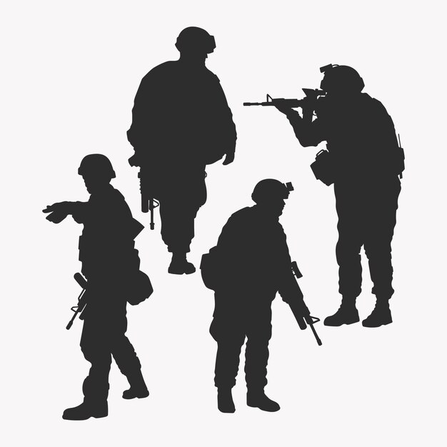 Flat soldier silhouette