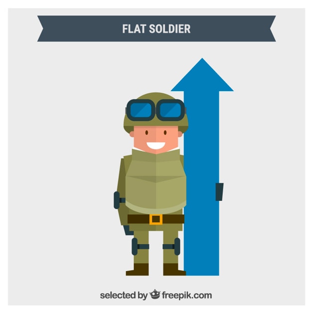 免費 Vector 平士兵用蓝色箭头