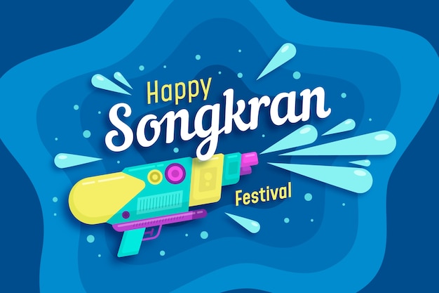 Free vector flat songkran background concept