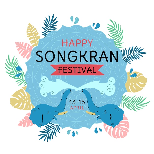 Flat songkran background