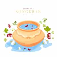 Vettore gratuito illustrazione di songkran piatta