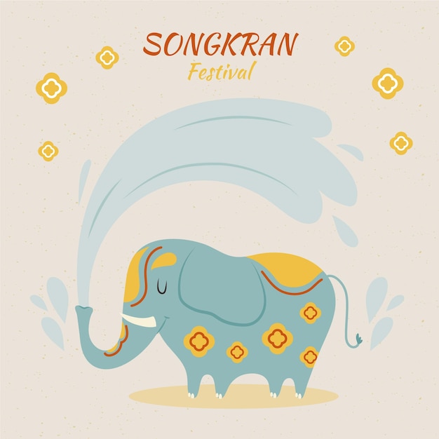 Illustrazione di songkran piatta