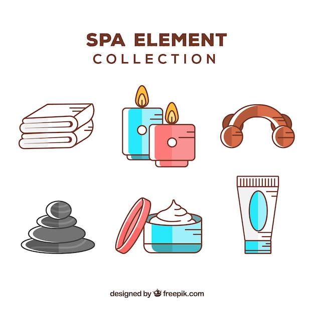 Free vector flat spa attributes