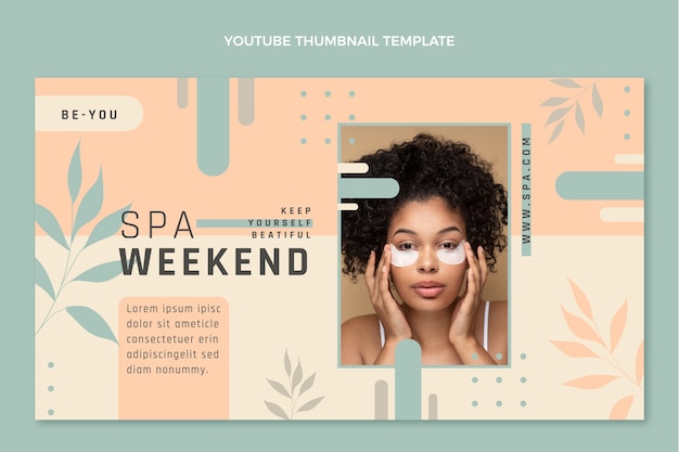 Free vector flat spa youtube thumbnail