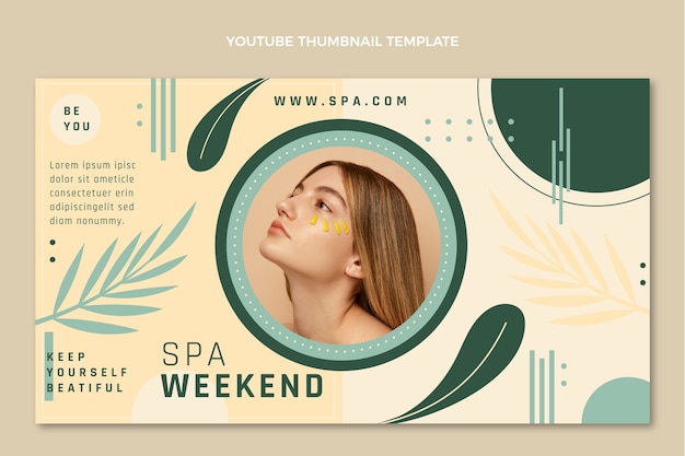 Free vector flat spa youtube thumbnail