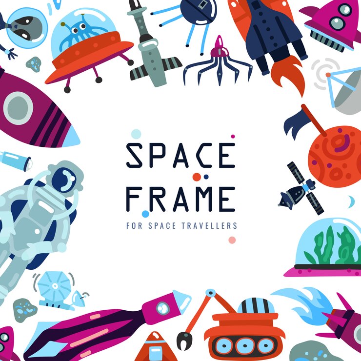 Free Vector flat space frame background