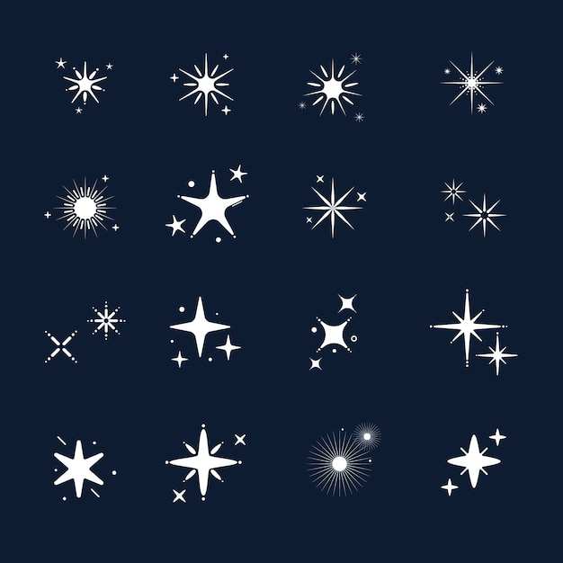 Flat sparkling star collection