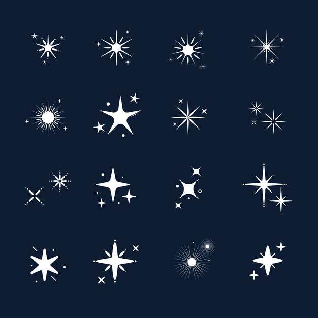 Flat sparkling star collection