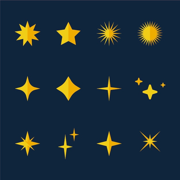 Flat sparkling star collection