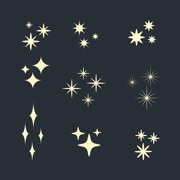 Flat sparkling star collection