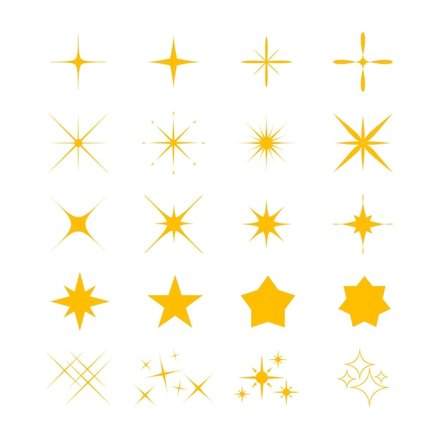 Flat sparkling star collection