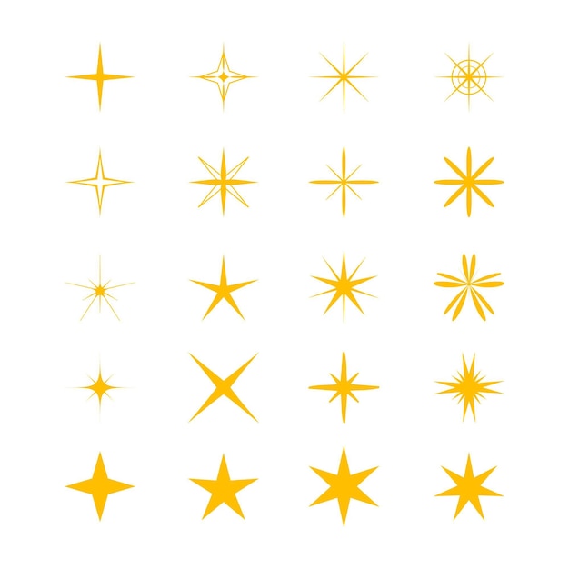 Flat sparkling star collection