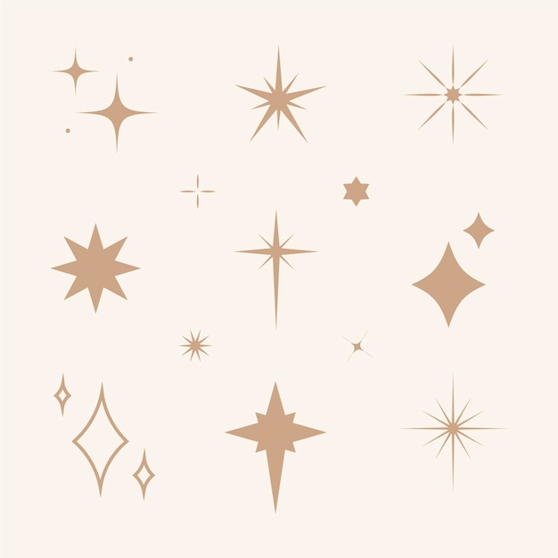 Flat sparkling stars collection