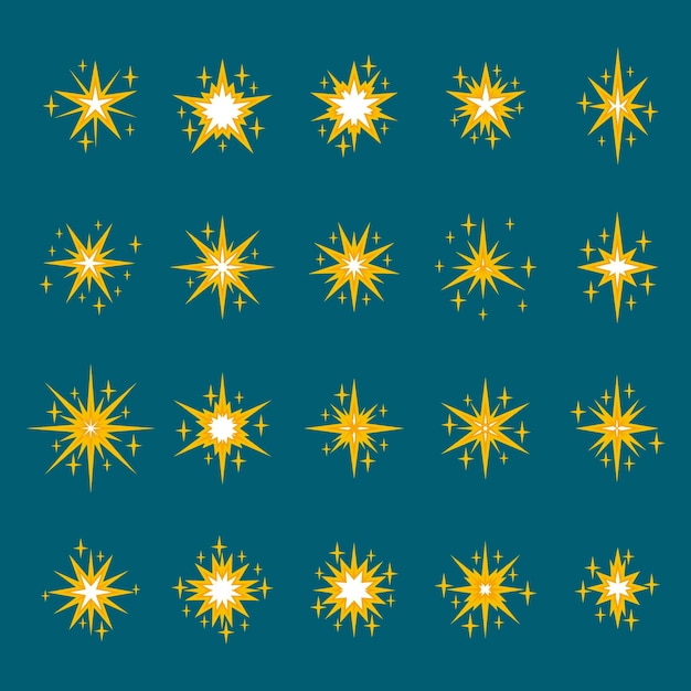 Flat sparkling stars collection