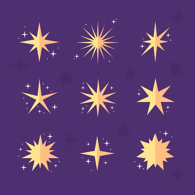 Vector Templates: Flat Sparkling Stars Collection | Free Download – Free Stock Photo