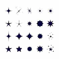 Бесплатное векторное изображение Коллекция плоских игристых звезд