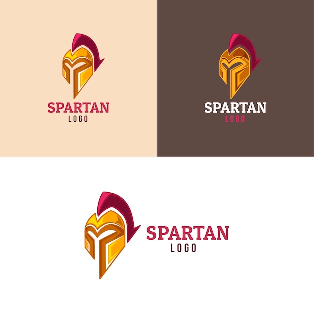 Flat spartan helmet logo template