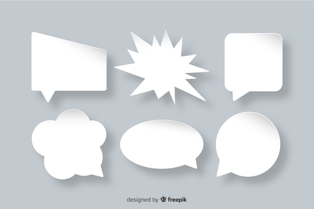 Flat speech bubble collection paper style