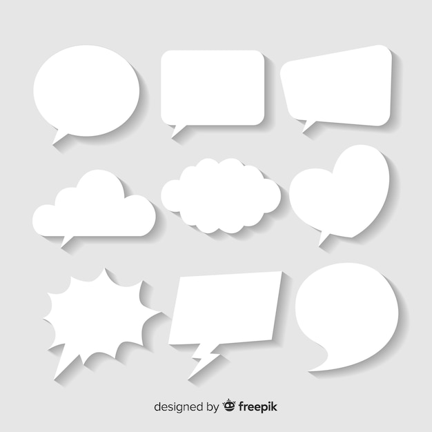 Flat speech bubble in paper style