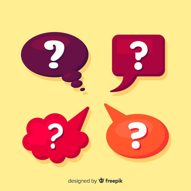 Free vector flat speech bubble with question mark