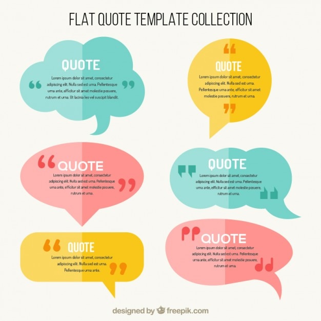 Flat speech bubbles with quote template