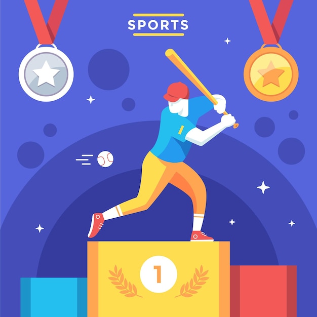 Бесплатное векторное изображение Плоские спортивные игры иллюстрации