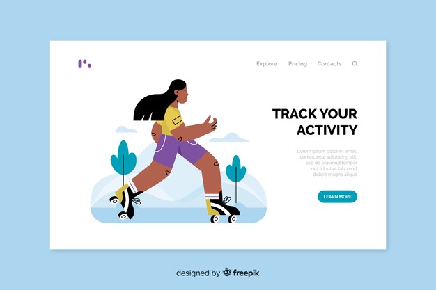 Flat sport landing page template