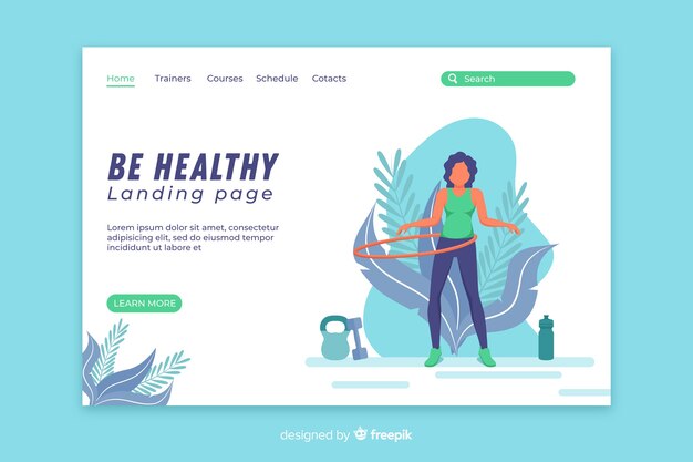 Flat sport landing page template