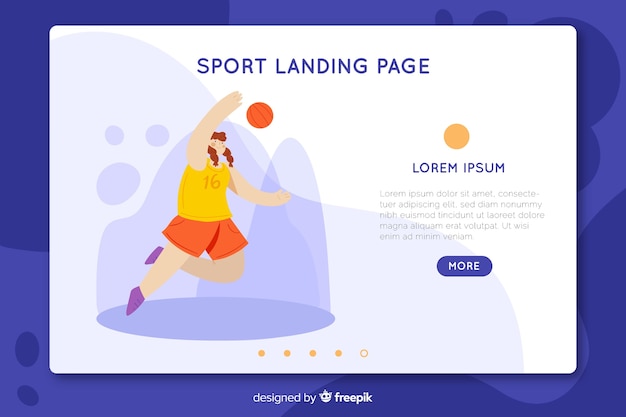 Flat sport landing page template