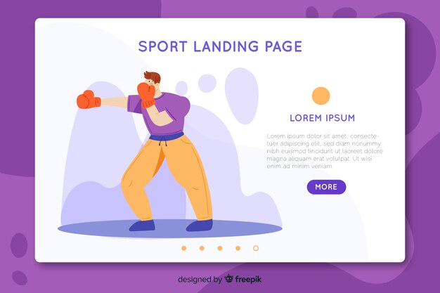 Flat sport landing page template