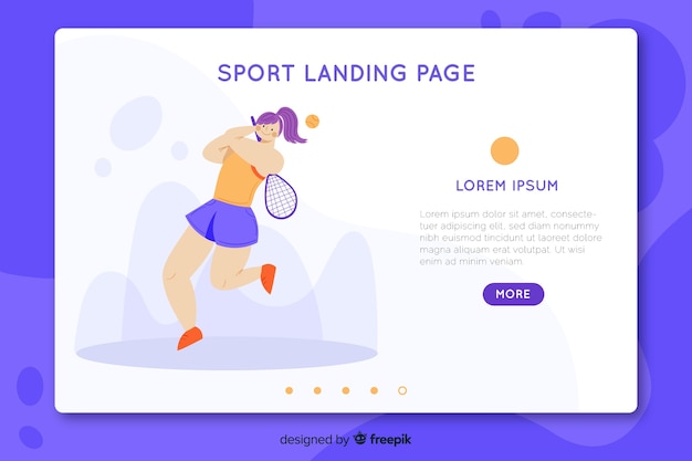 Flat sport landing page template