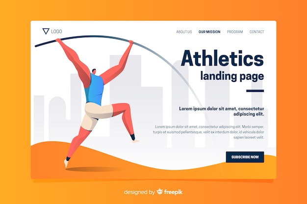 Flat sport landing page template