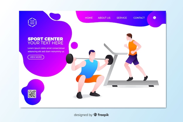 Flat sport landing page template