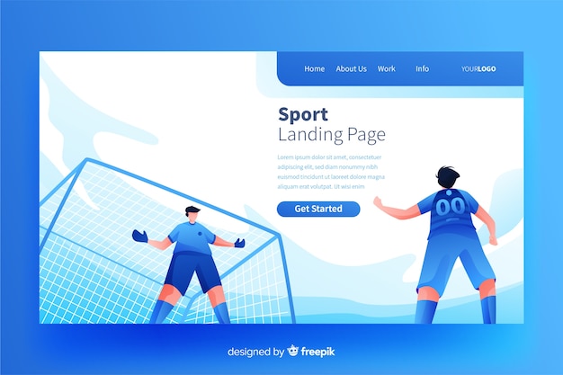 Flat sport landing page template