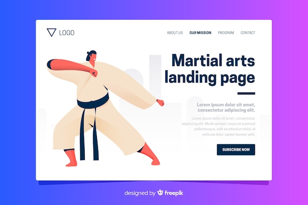 Flat sport landing page template