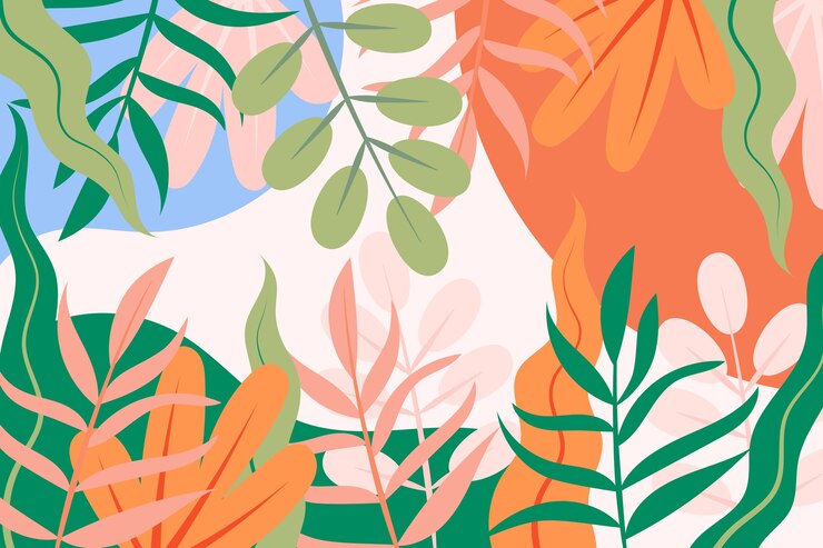 Free Vector flat spring background with colourful leaves
