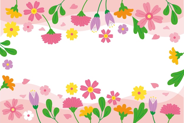 Free vector flat spring background with empty space