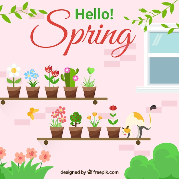 Flat spring background