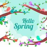 Free vector flat spring background