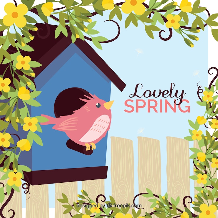 Free Vector flat spring background